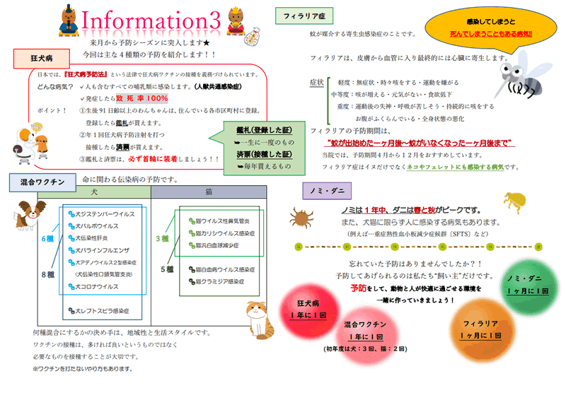 今月のインフォメーション