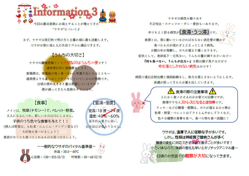 今月のインフォメーション