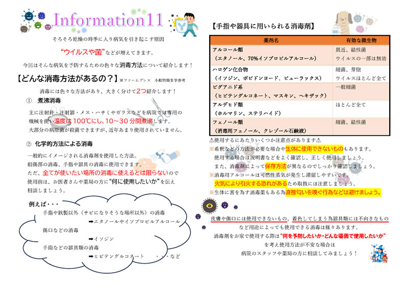 今月のインフォメーション