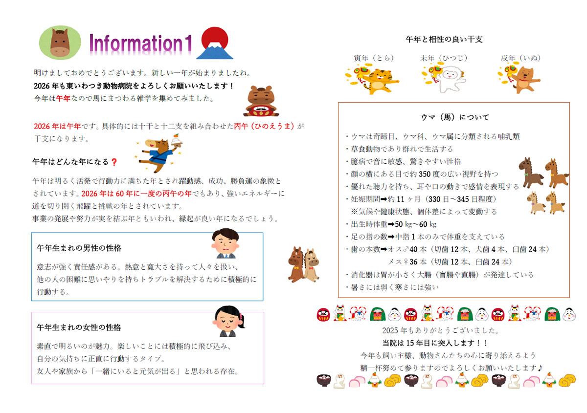 今月のインフォメーション