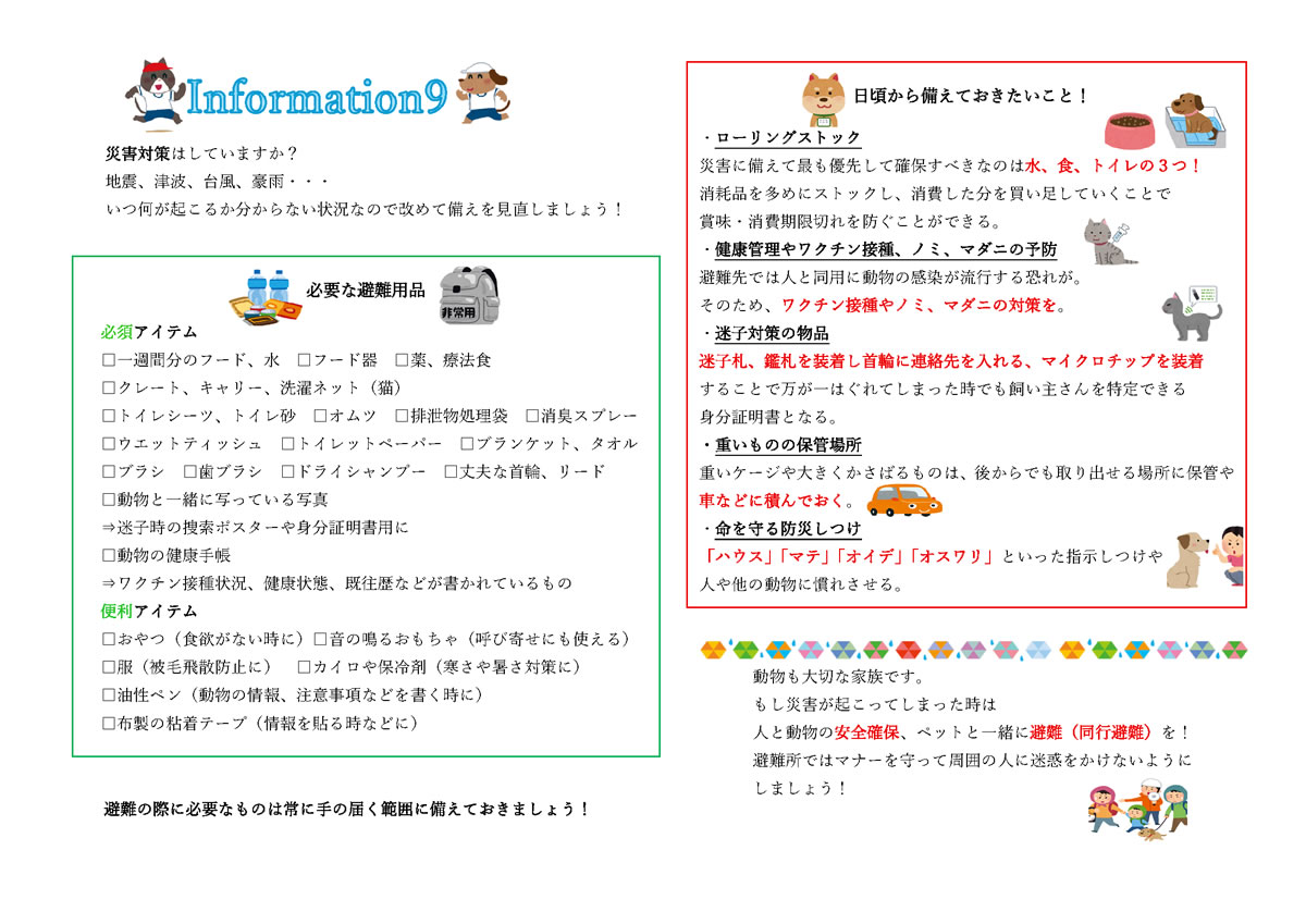 今月のインフォメーション